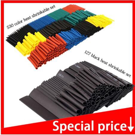 【SG Seller】530Pcs Heat Shrink Sleeving Tube Assortment Kit Electrical Connection Electrical Wire Wrap Cable Waterproof Shrinkage 2:1