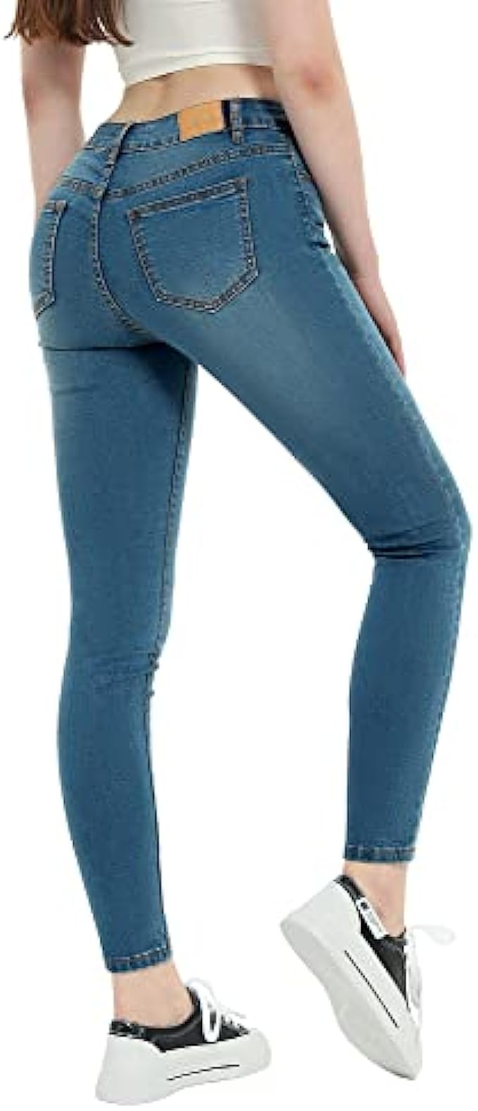 vgainwells Women&#039;s Mid Rise Stretch Skinny Jeans Classic Totally Shaping Denim Pants Medium Blue，9