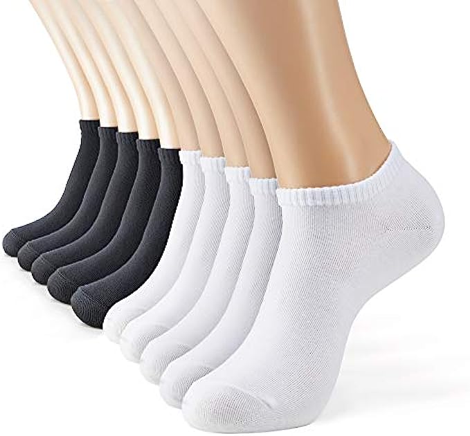 MONFOOT Women&#039;s and Men&#039;s 10-20 Pack Thin Cotton Low Cut Ankle Socks