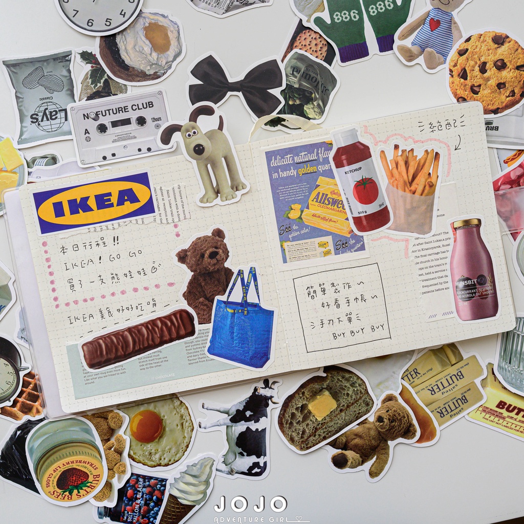 JOJO現貨⚡新款到♡個性主題霧面貼紙包 48張以上 防水貼紙 霧面貼紙 好撕貼紙 裝飾貼紙 手帳素材 不留痕 可愛貼紙