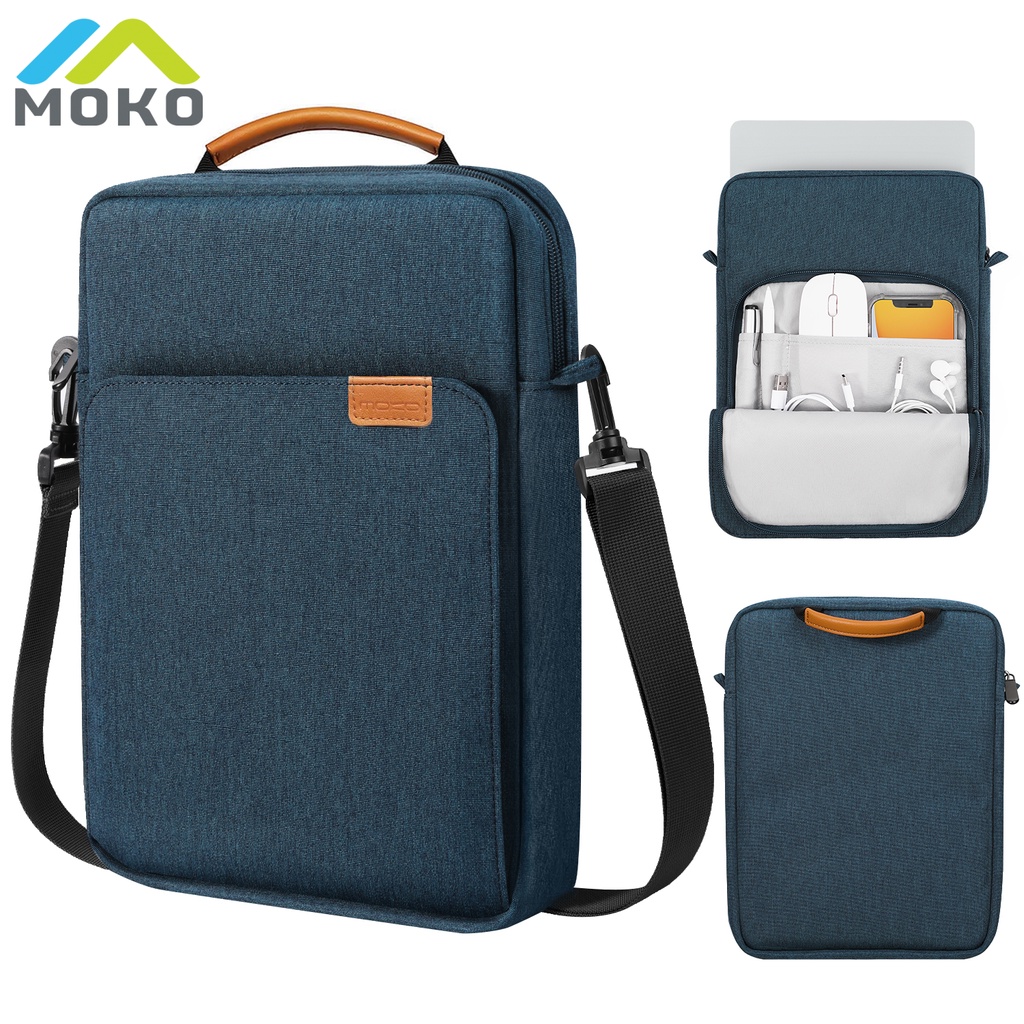 MoKo 13.3-14 Inch Handle Carrying Laptop Sleeve Bag Fits Macbook Pro 13&quot; M2 2022/Pro M1 Pro/M1 Max 14.2 2021, Macbook Air 13.6&quot; M2 2022, Tab S8 Ultra 14.6&quot;, with Shoulder Strap