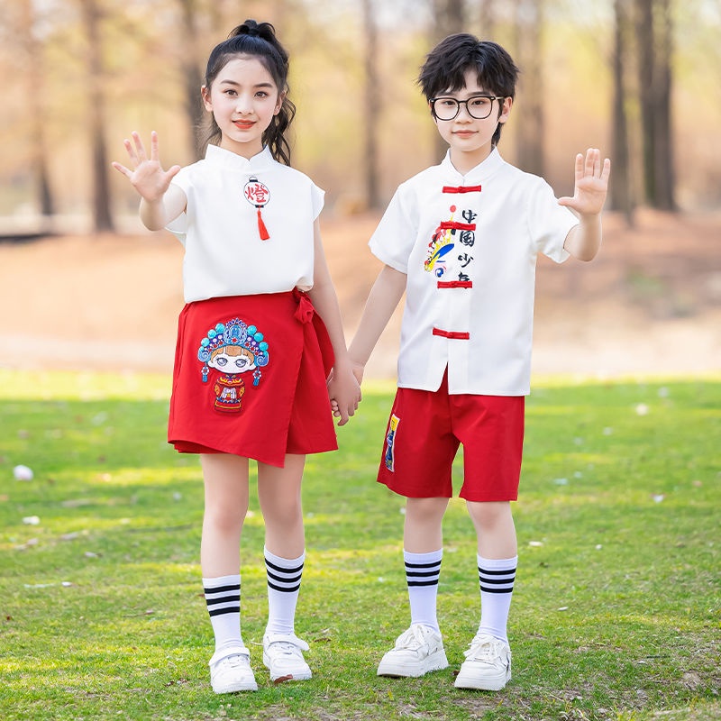 Kindergarten private graduation hanfu national win Kindergarten Uniform Boys Girls graduation Photo hanfu Ethnic Style Costume Day 1 Performance Costume Elementary School Uniform LF7.18