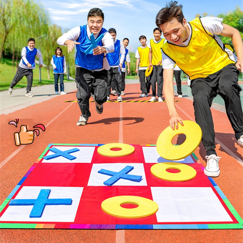 Giant Gobang Outdoor Games Sport Toys Tic Tac Toe Relay Race Backgammon Team Building Teamwork Speed Intellectual Kids Family