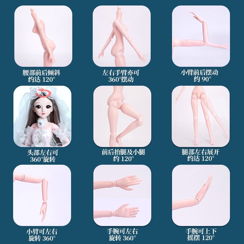 Yuan Jirui（yegaie）Dress up Princess Barbie Doll Toy Girl Princess Gift Box Doll Large Princess Elsa Children&#039;s Gift