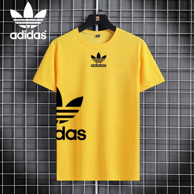 [Ready Stock] adldas.T Quick-Drying New Style Summer Boy T-Shirt Unique Handsome Trendy Short-Sleeved Student Simple Round Neck