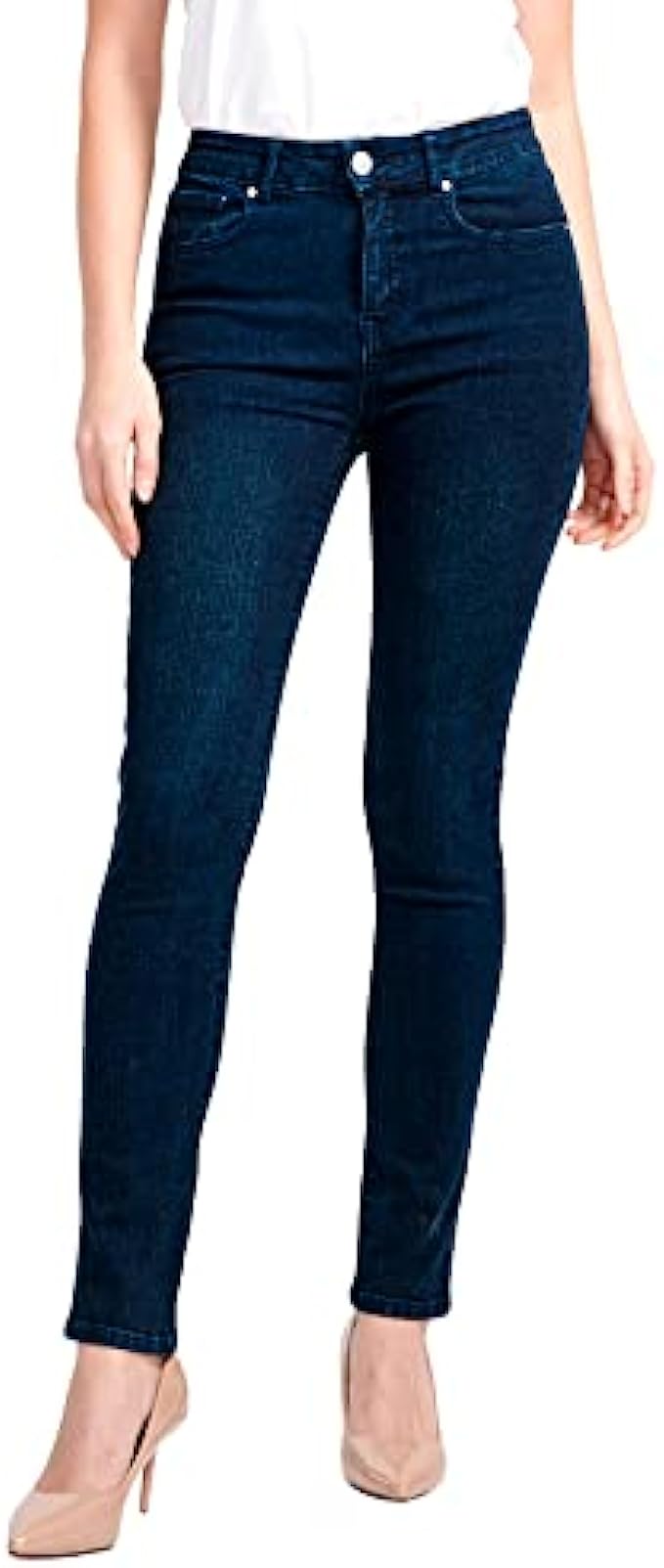 Resfeber Women&#039;s Ripped Skinny Jeans Stretch Comfy Pants Distressed Destroyed Jean with Hole