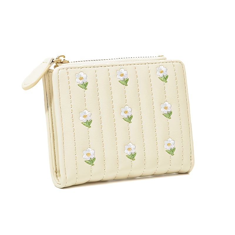 New Korean Version Embroidered Simple Cute Cropped Bifold Wallet For Woman